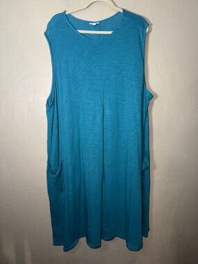 J. Jill sleeveless knit dress plus size cotton modal Blend 4X aqua